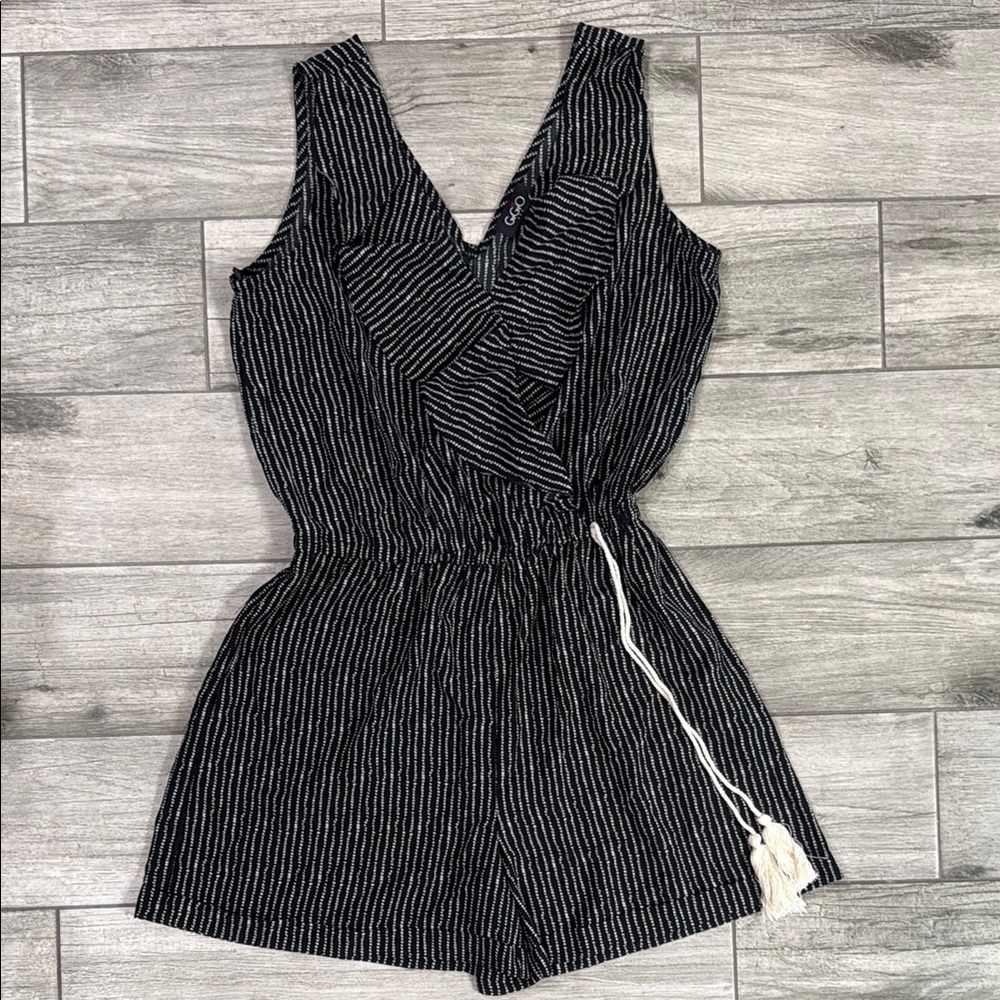 Striped Black and White Womens Romper